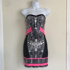 Bodycon Tube Top Pattern Mini Dress